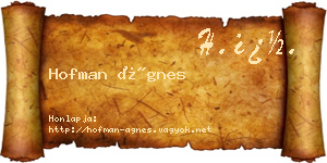 Hofman Ágnes névjegykártya